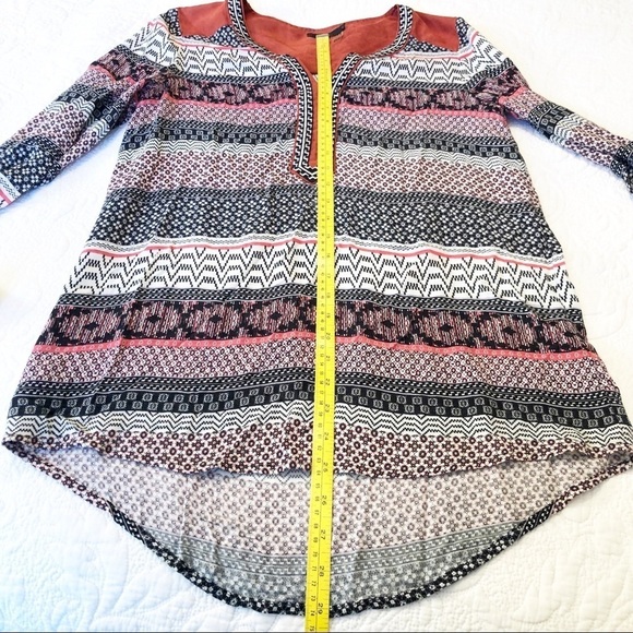 THML Faux Suede Trim Long Sleeve Top - Small - Picture 8 of 11